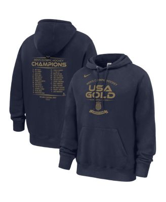 Men's Navy Men's USA Hockey 2026 Winter Gold Medal Roster Club Fleece Hoodie