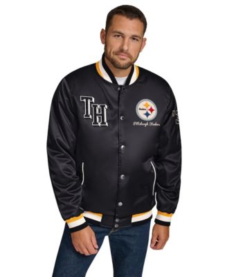 Men's Black Pittsburgh Steelers Dante Full-Snap Satin Jacket