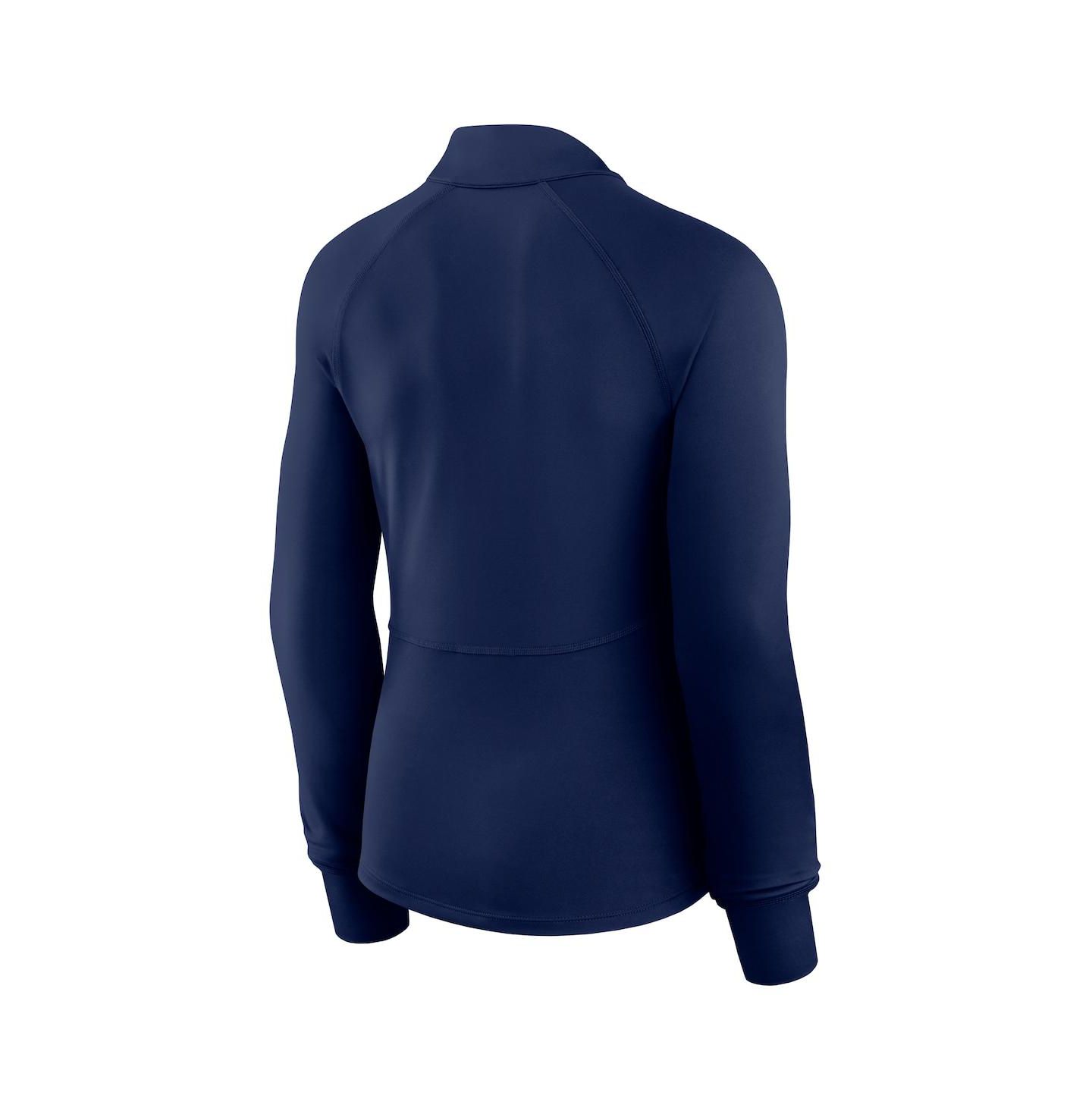 Женский топ Fanatics Navy New York Yankees Elements Raglan Tri-Blend Quarter-Zip — фото 2