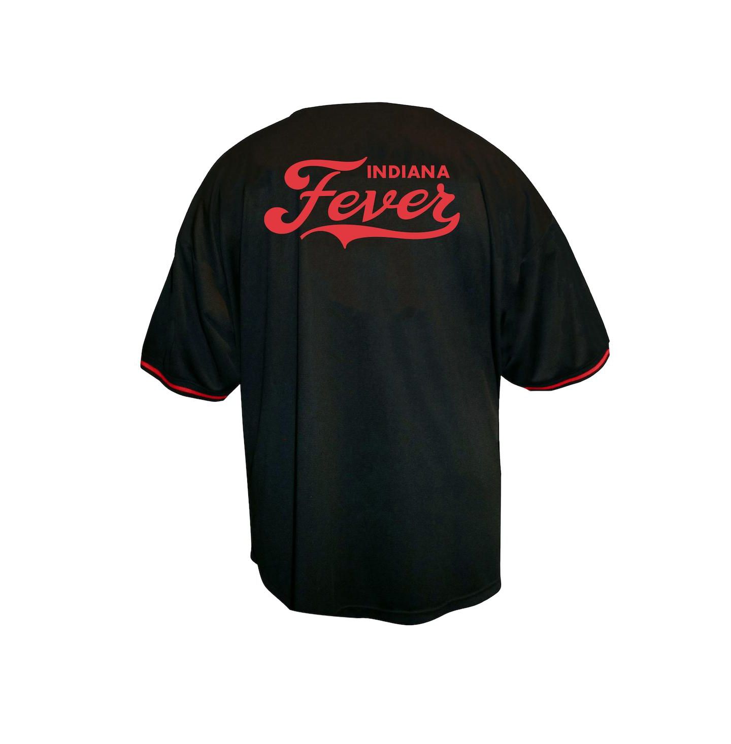 Мужской топ Fanatics Black Indiana Fever Big & Tall Full-Button Fashion Jersey — фото 2