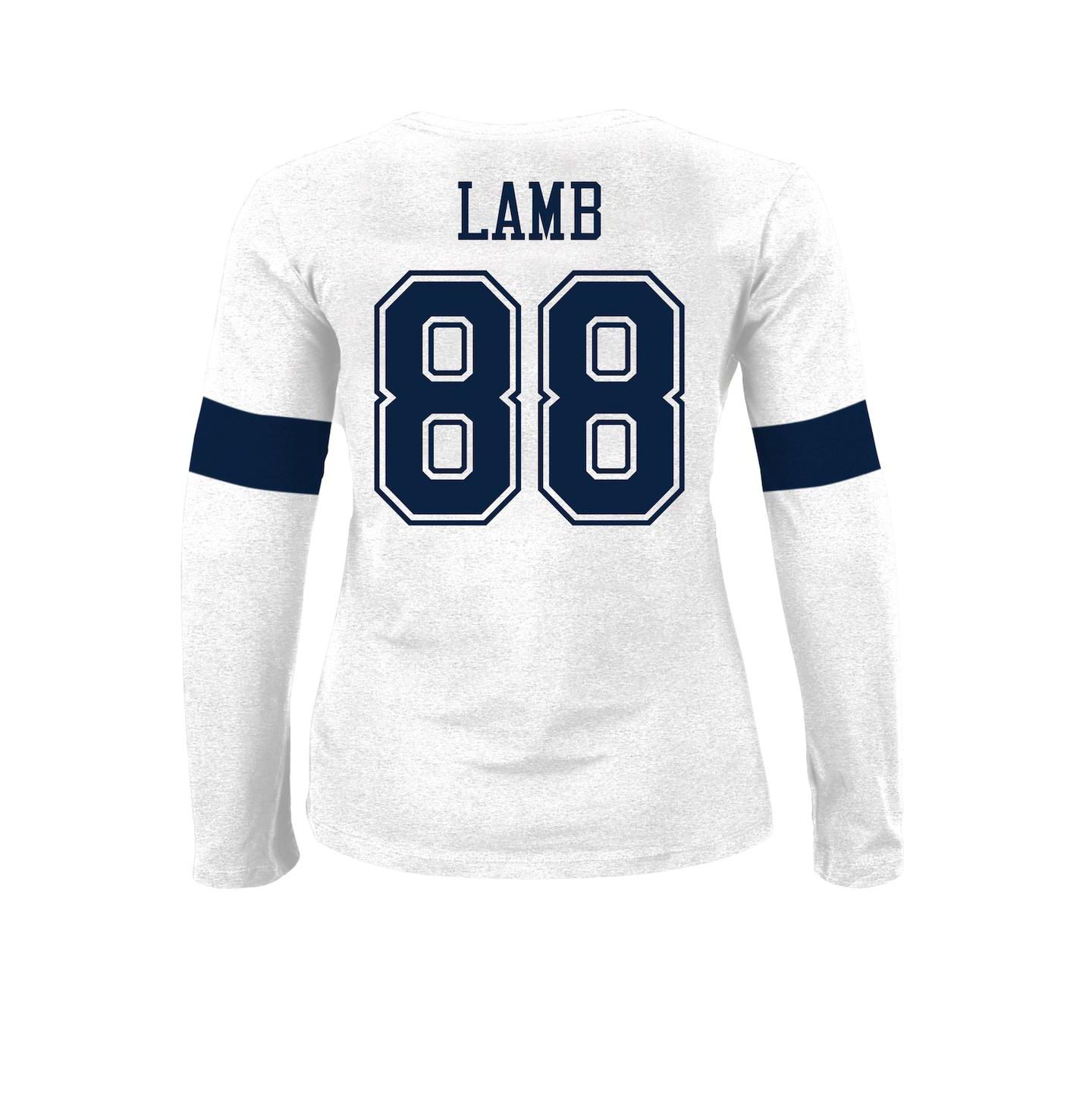 Женская футболка Fanatics CeeDee Lamb Ash Dallas Cowboys Plus Size Name & Number — фото 2