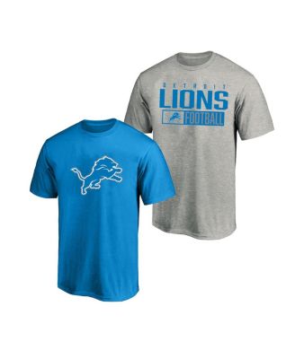 Men's 2-Pack Heather Gray/Blue Detroit Lions Big & Tall T-Shirt