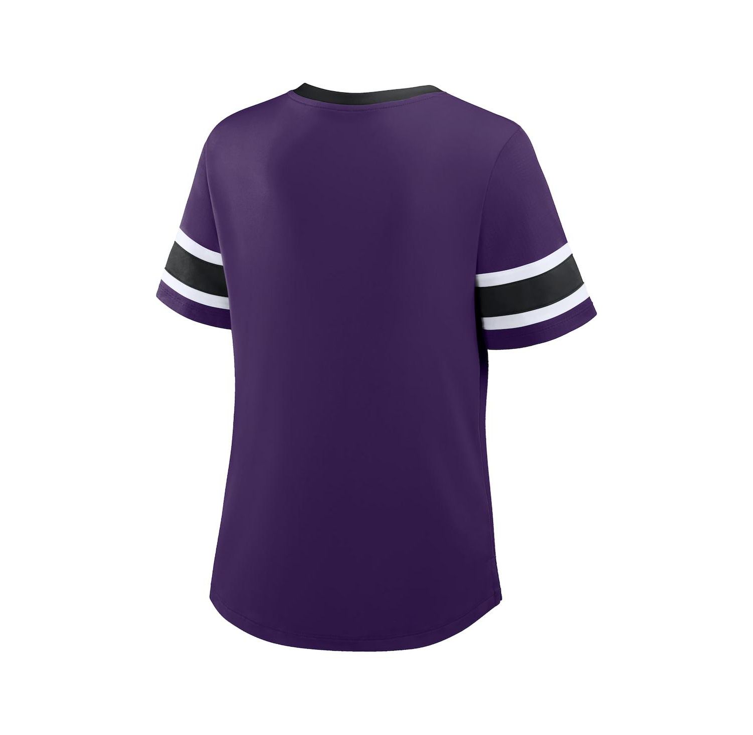 Women's Purple Baltimore Ravens Plus Size Red Zone Athena Lace-Up V-Notch Neck T-Shirt