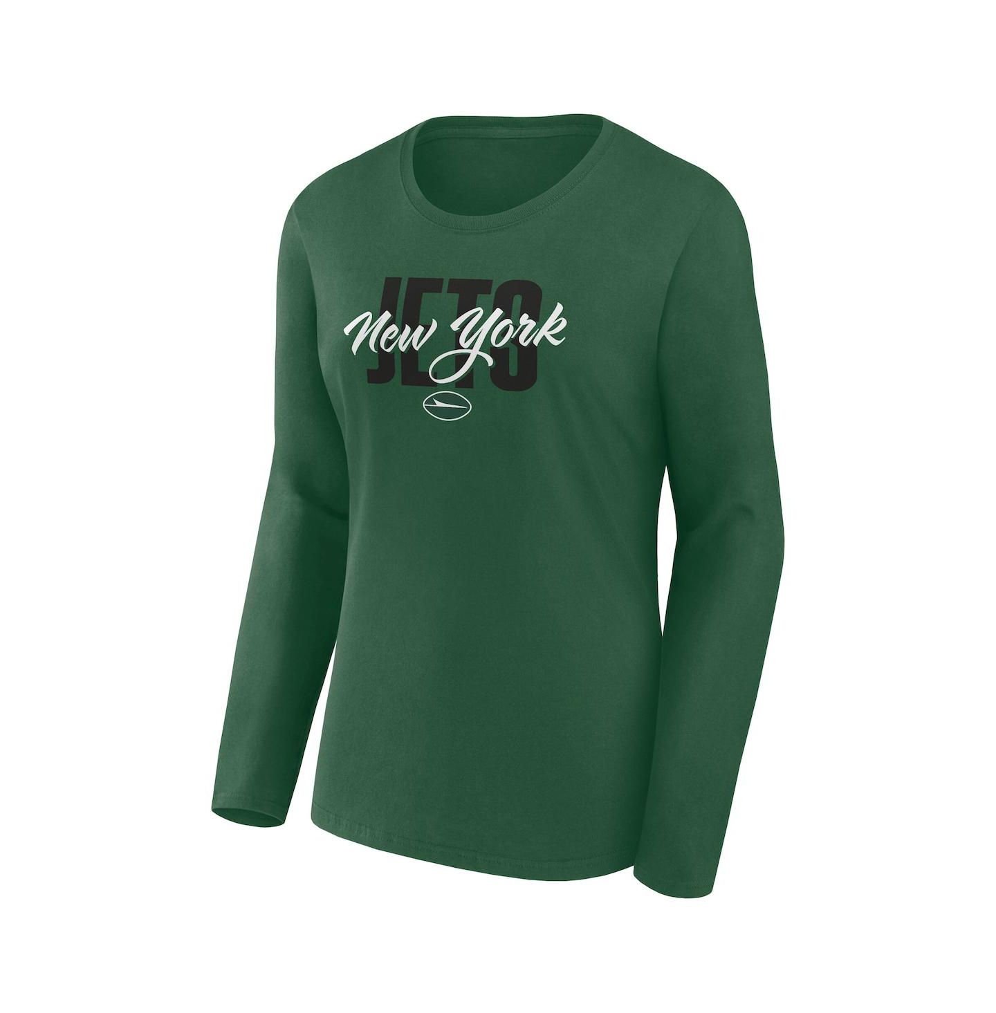 Женская футболка Fanatics Green New York Jets Long Sleeve Scoop Neck — фото 3