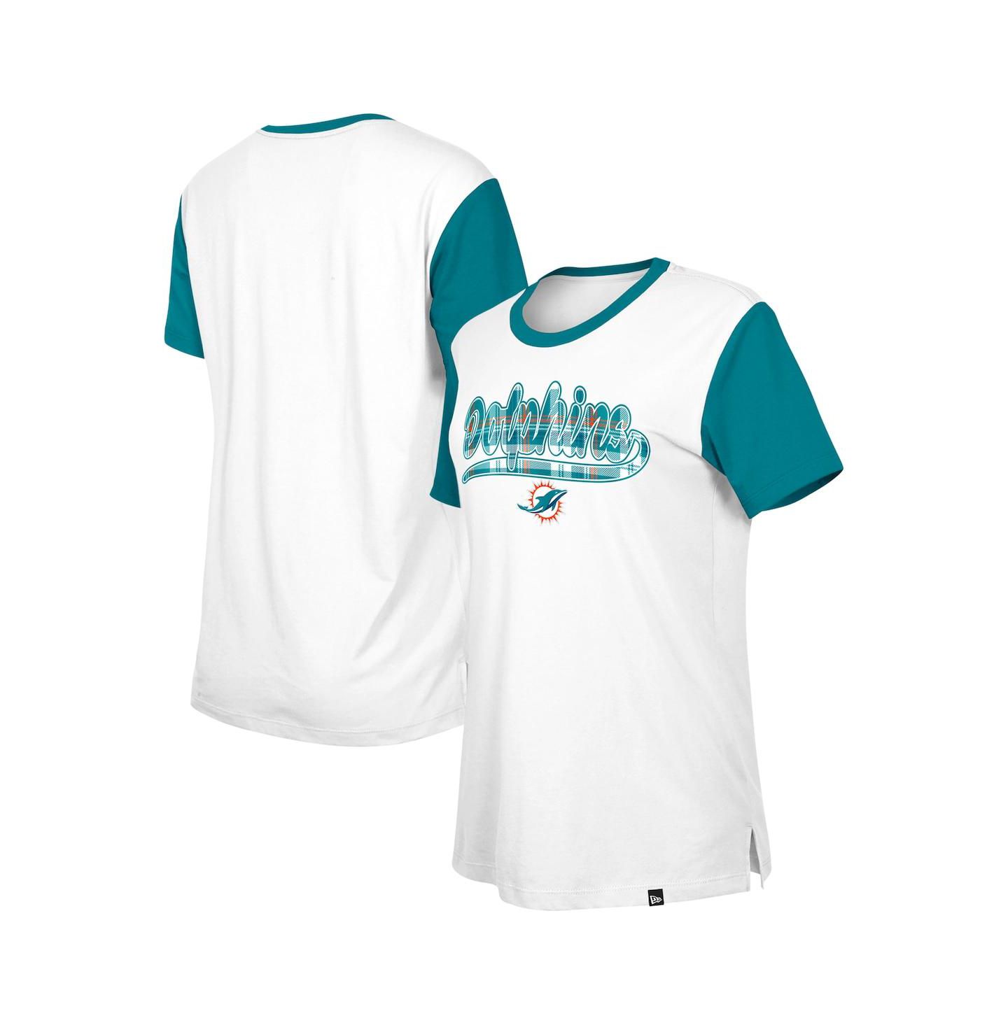 Женская футболка New Era White/Aqua Miami Dolphins 3rd Down — фото 1