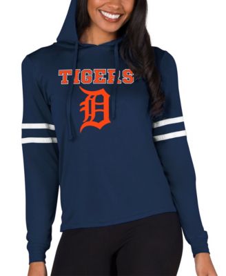 Women's Navy Detroit Tigers Marathon Lightweight Lounge Pullover Hoodie