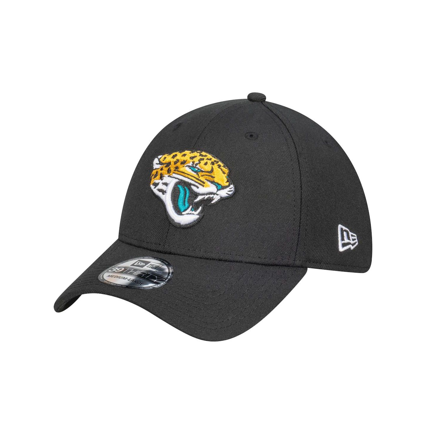 Мужская кепка New Era Black Jacksonville Jaguars Core Team 39THIRTY Flex Hat — фото 1