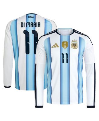 Men's Angel Di Maria White Argentina National Team 2026 Home Replica Long Sleeve Jersey
