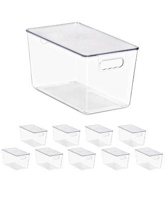 Pack X-Large Stackable Storage Containers with Lids for Kitchen, Pantry, Cabinet Organization