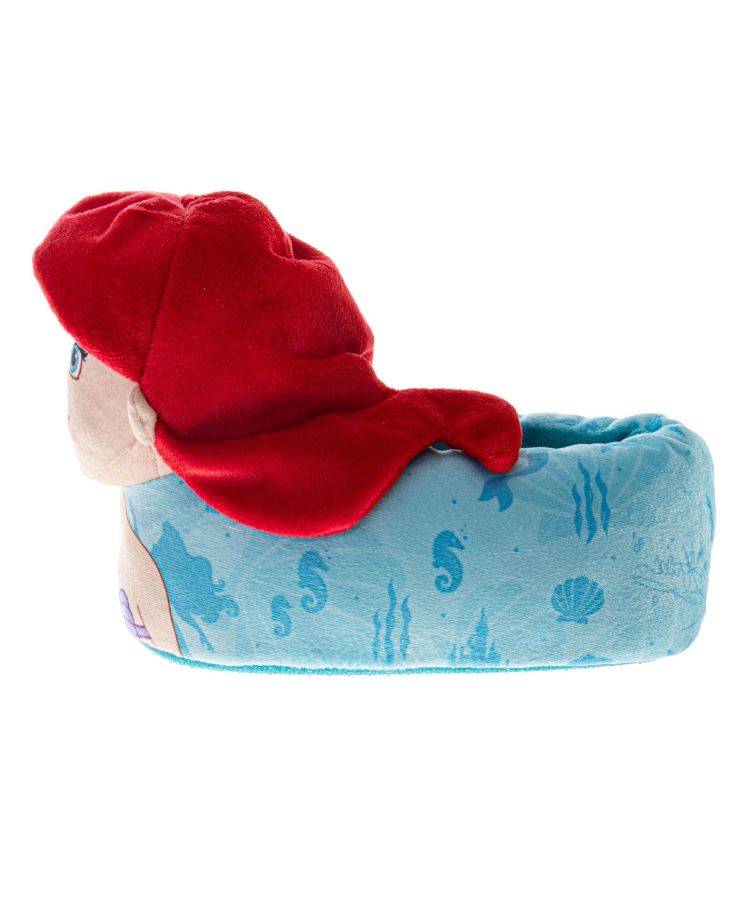 Little Mermaid 3D Ariel and Flounder Girls (5- 6 to 13- 1) Slippers Warm, Fluffy, and Comfortable House Footwear