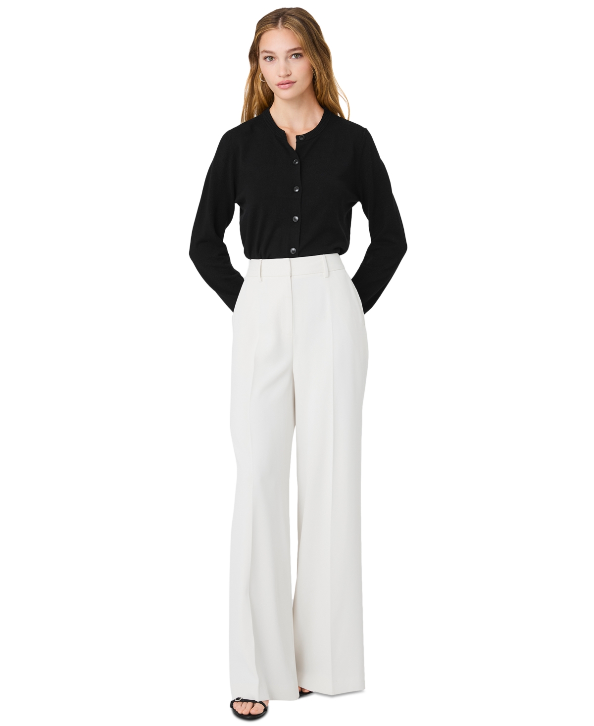 French Connection Women's Harry High-Waist Wide-Leg Pants