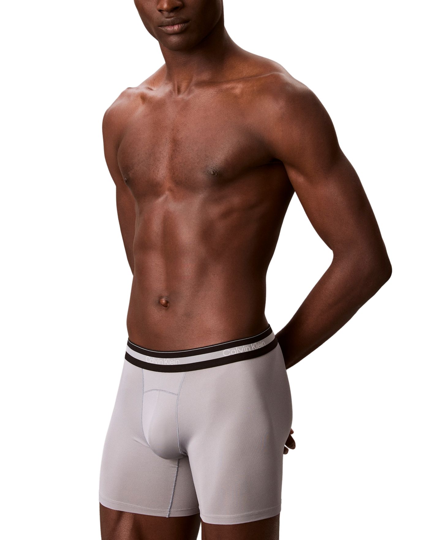 Трусы-боксеры Active для мужчин, сетка, 3 шт. — Calvin Klein, цвет: Серый / Синий — фото 3