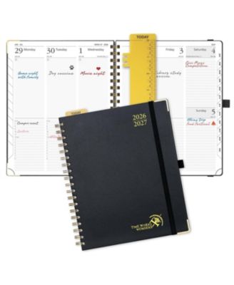 Pocket Calendar 2026-2027 Weekly Planner Hardcover Tabs Pen Loop