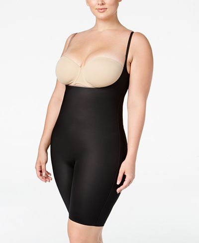 spanx plus bust bodysuit timing open shapewear macys thigh mid reversible firm control macy tummy visit