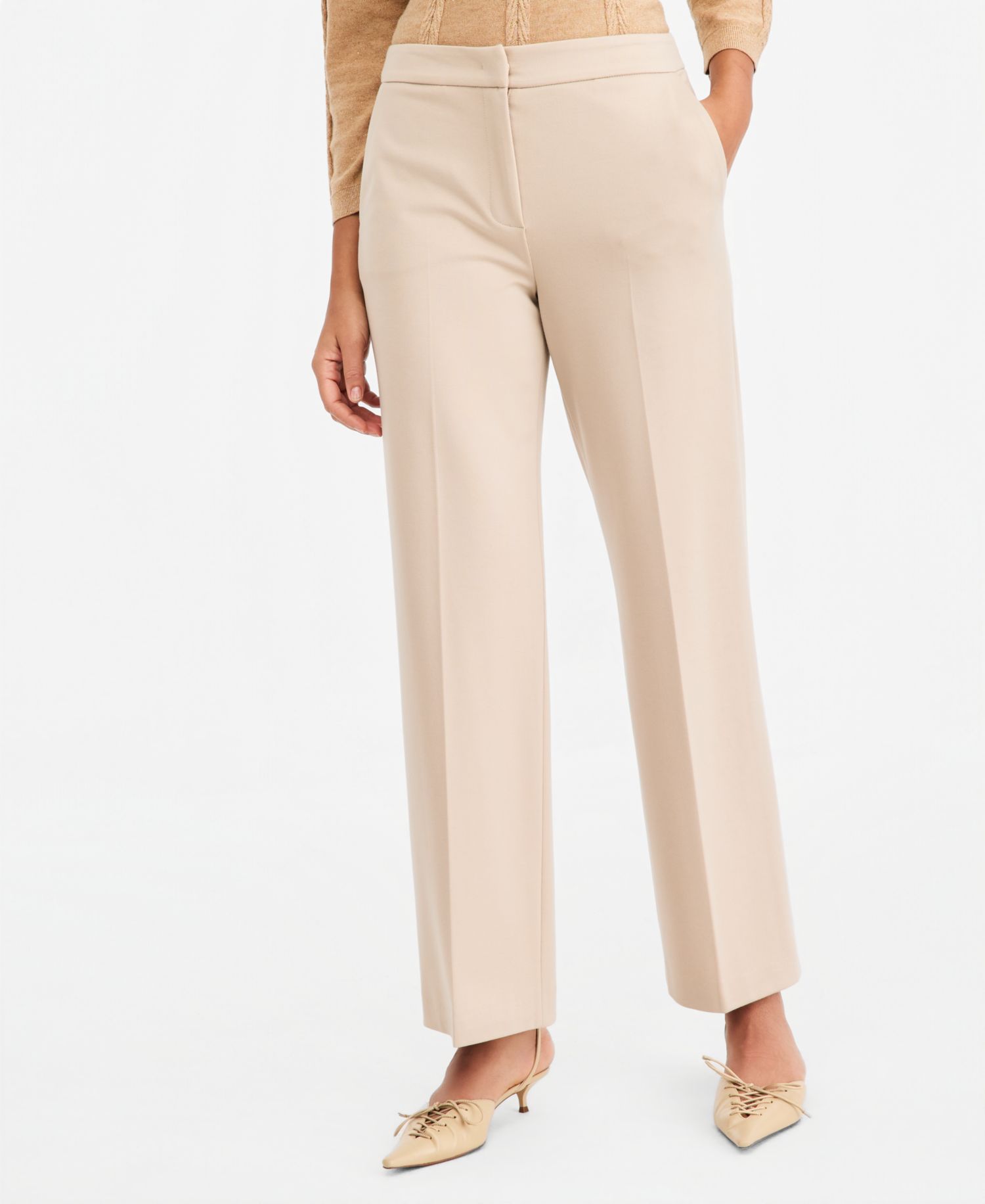 Women's Wide-Leg High-Waisted Stretch Pants