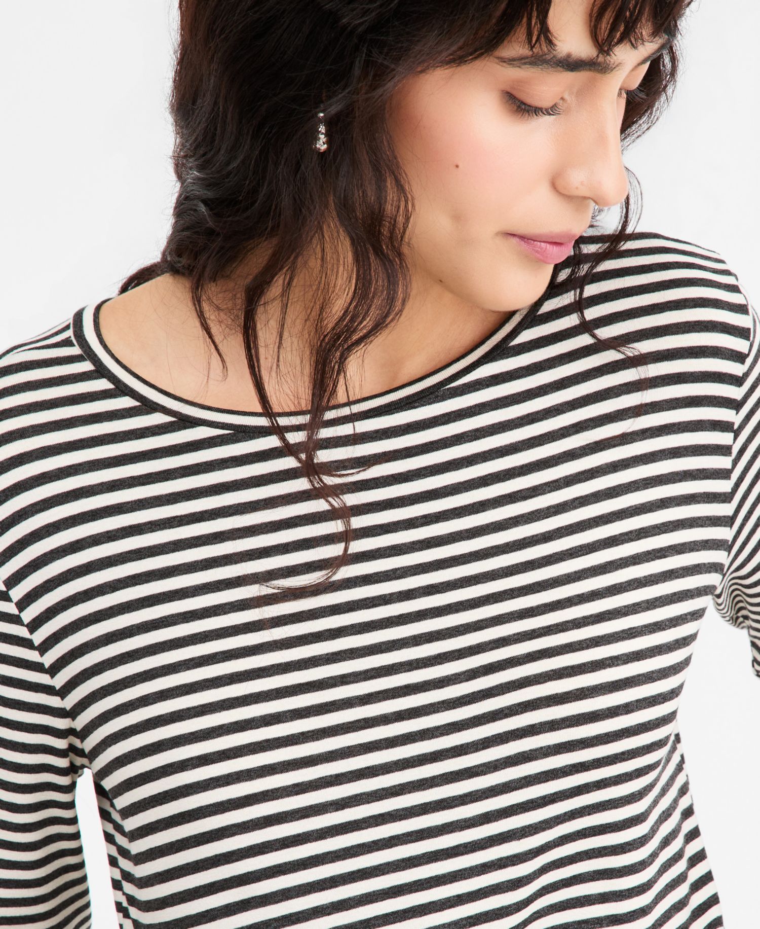 Women's Emmmora Striped Three-Quarter-Sleeve T-Shirt