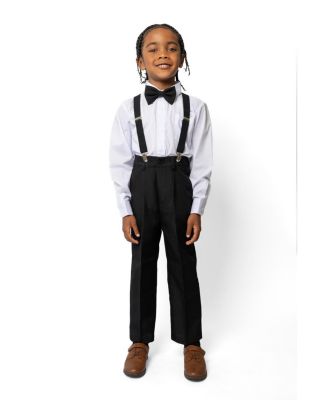 Toddler Boys Barn Wedding 4-Piece Shirt, Bowtie, Suspenders and Pants Set