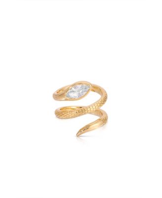 Gold-Plated Marquise Coiled Ring