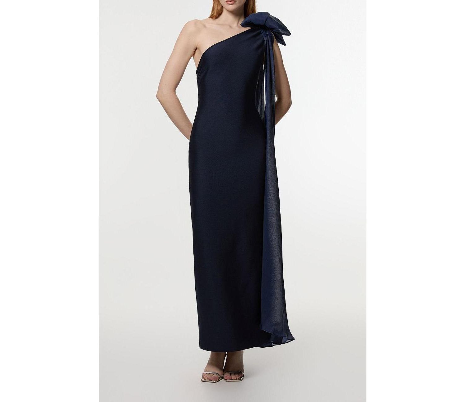 Women's Shoulder Bow Cape Detail Maxi Dress