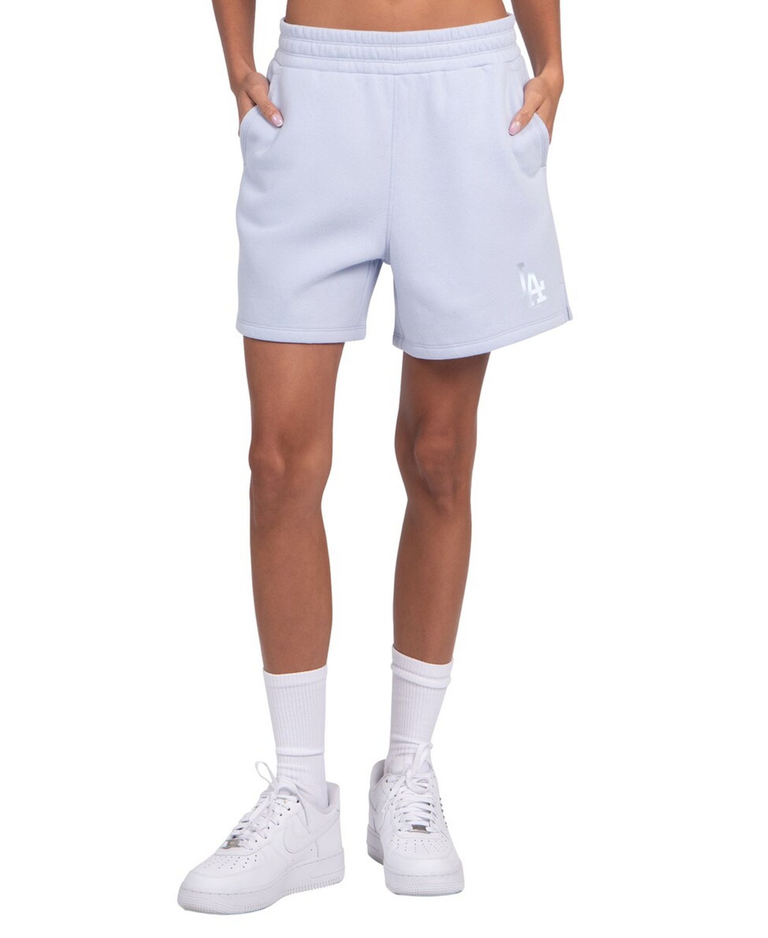 Women's Light Blue Los Angeles Dodgers Pastel High Waisted Shorts