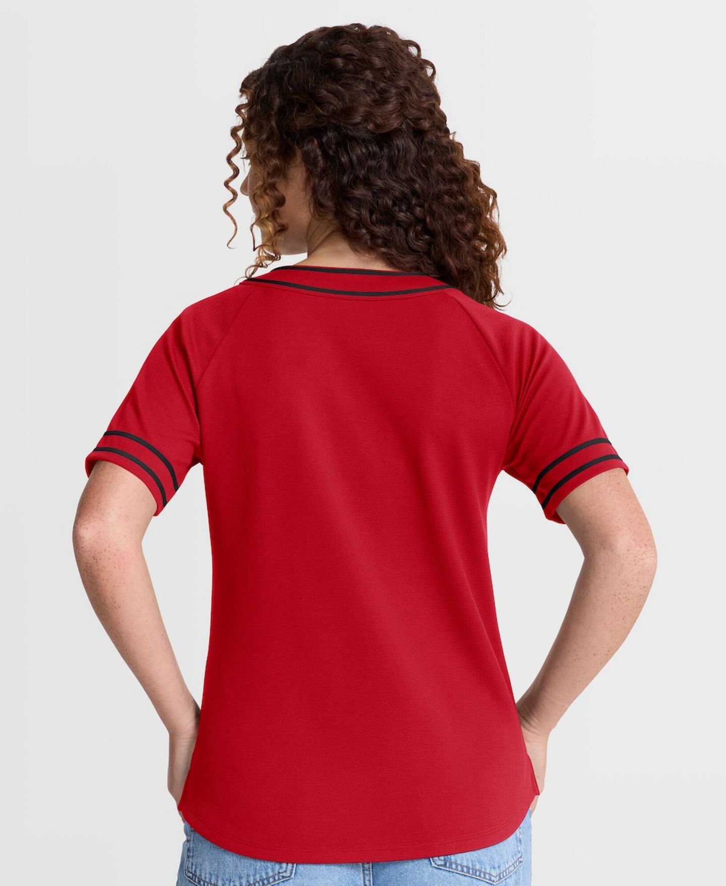 Женская футболка Fanatics Red Cincinnati Reds Diva Race Ahead Raglan V-Neck — фото 3