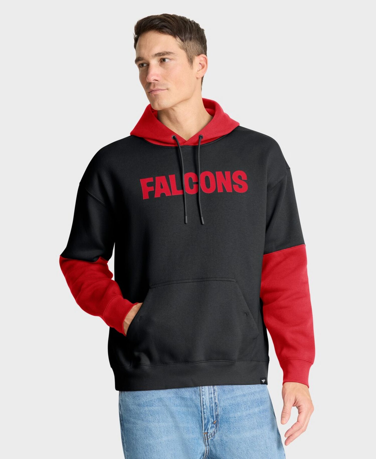 Men's Black Atlanta Falcons Helmet Retro Pullover Hoodie