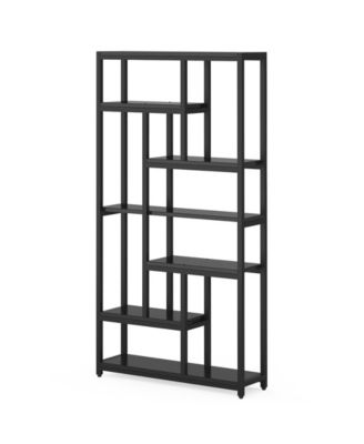 Large 7-Tier Bookcase with 10 Open Display Shelves for Books and Decor