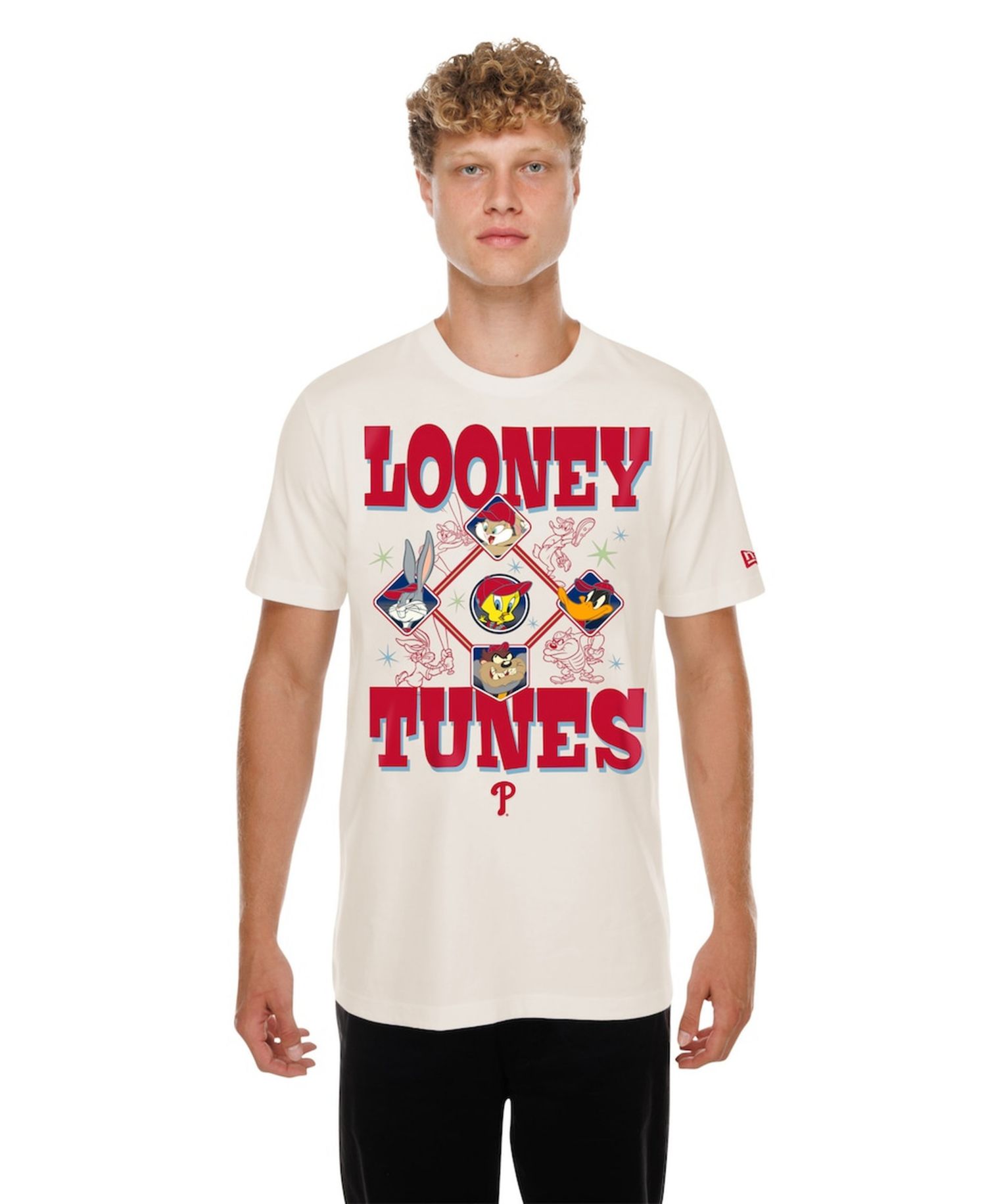 Men's and Women's Cream Philadelphia Phillies Looney Tunes T-Shirt