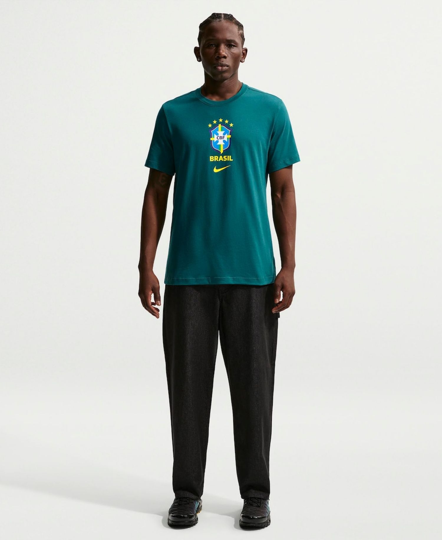 Men's Green Brazil National Team Crest T-Shirt