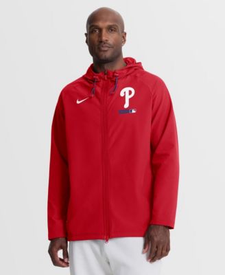 Men's Red Philadelphia Phillies Authentic Collection Raglan Therma-FIT Full-Zip Hooded Jacket
