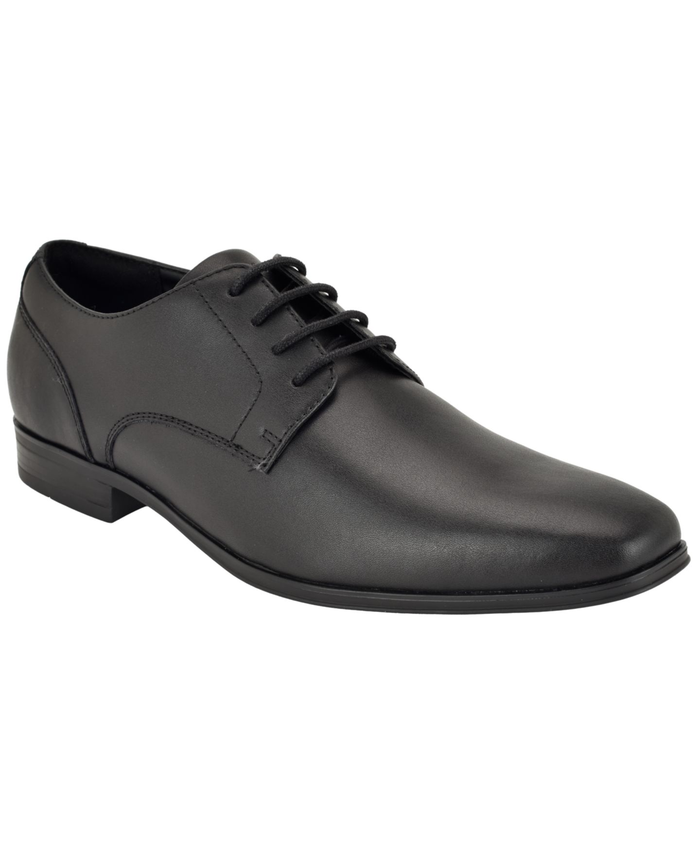 Обувь Calvin Klein Men's Cafgon Lace-Up Derby Dress Shoes, цвет: Чёрный кожаный — фото 1