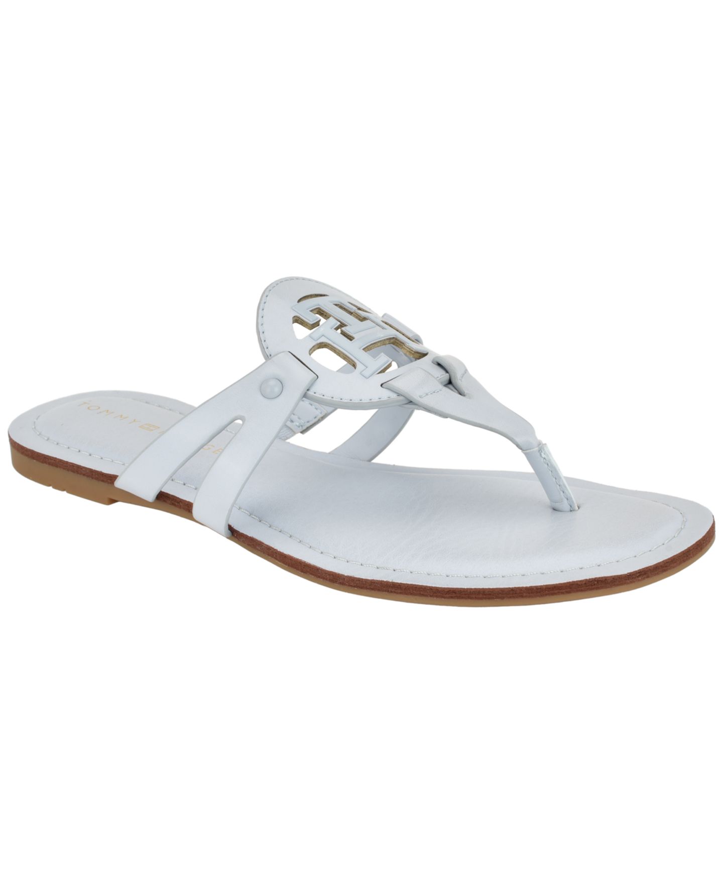 Женские сандалии Tommy Hilfiger Lerriz Logo Flat Thong Slide, цвет: Синий — фото 1