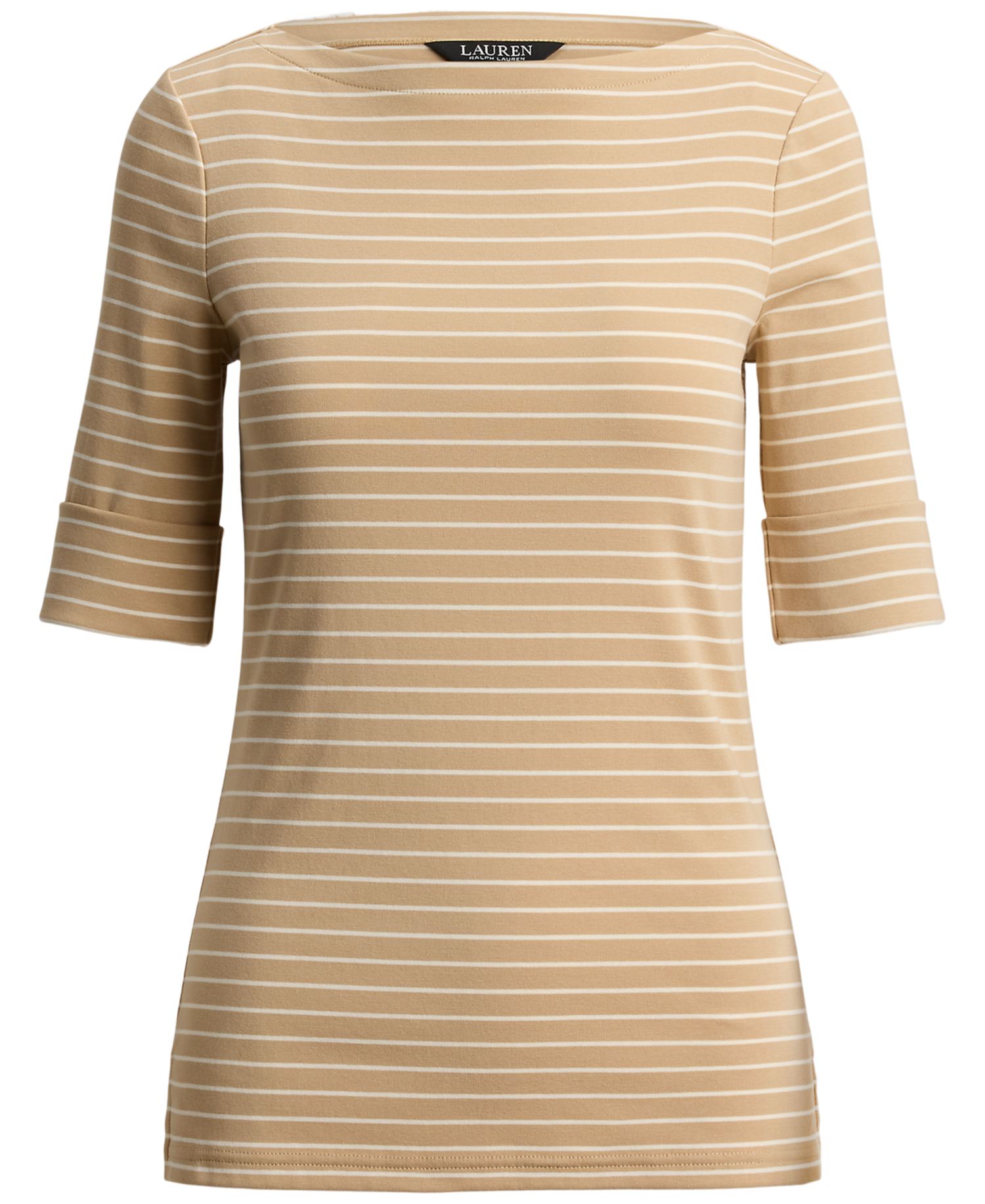 Petite Striped Boat Neck T-Shirt