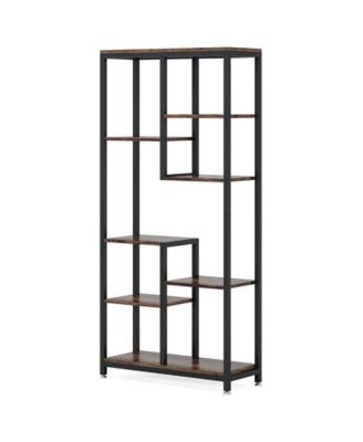 Industrial Open Bookcase with 8 Shelves for Office and Home