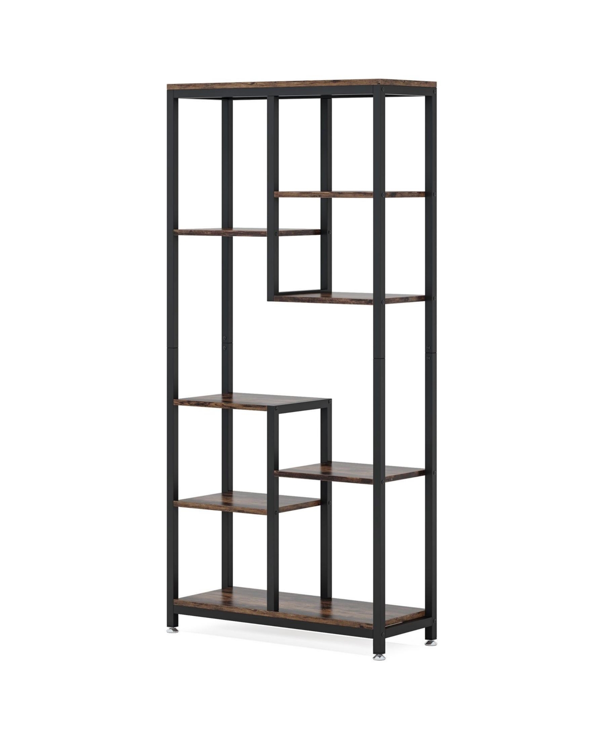 Slickblue Industrial Open Bookcase with 8 Shelves for Office and Home