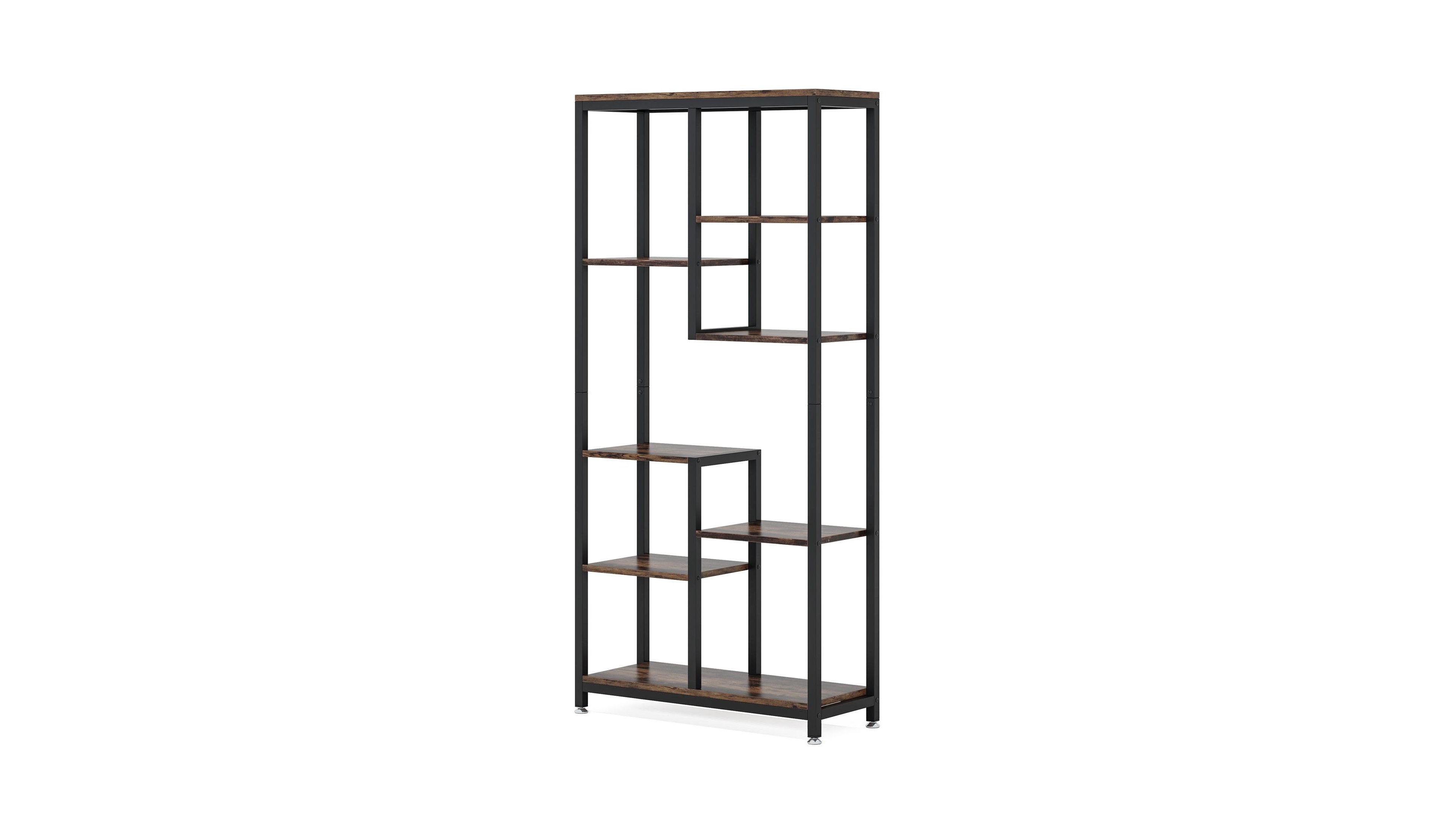 Slickblue Industrial Open Bookcase with 8 Shelves for Office and Home