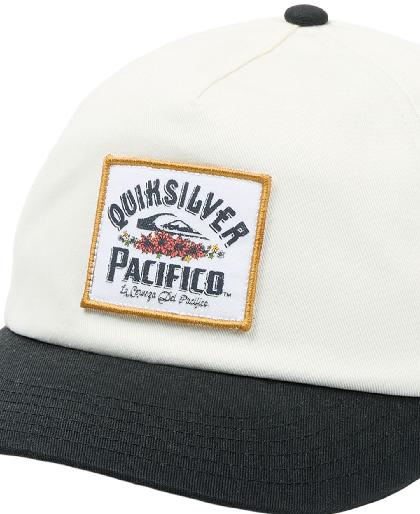 Мужская кепка Quiksilver Pacifico Signage Lockup 5-Pane Trucker Hat, цвет: Белый — фото 3
