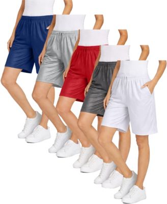 Women's Loose Fit Moisture-Wicking Performance Dazzle Shorts-5 Pack