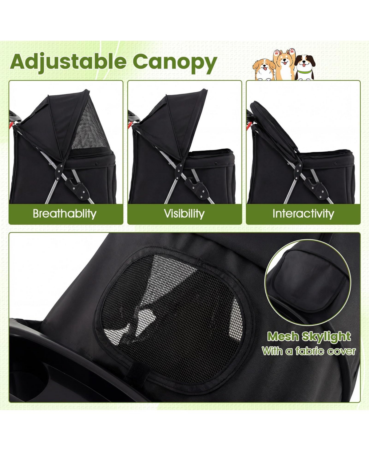 Cozito Wheel Pet Stroller for Small Dogs and Cats up to 33 lbs