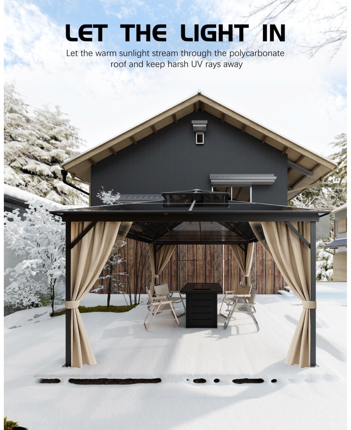 GarveeLife Heavy Duty Hardtop Gazebo 12'x16'