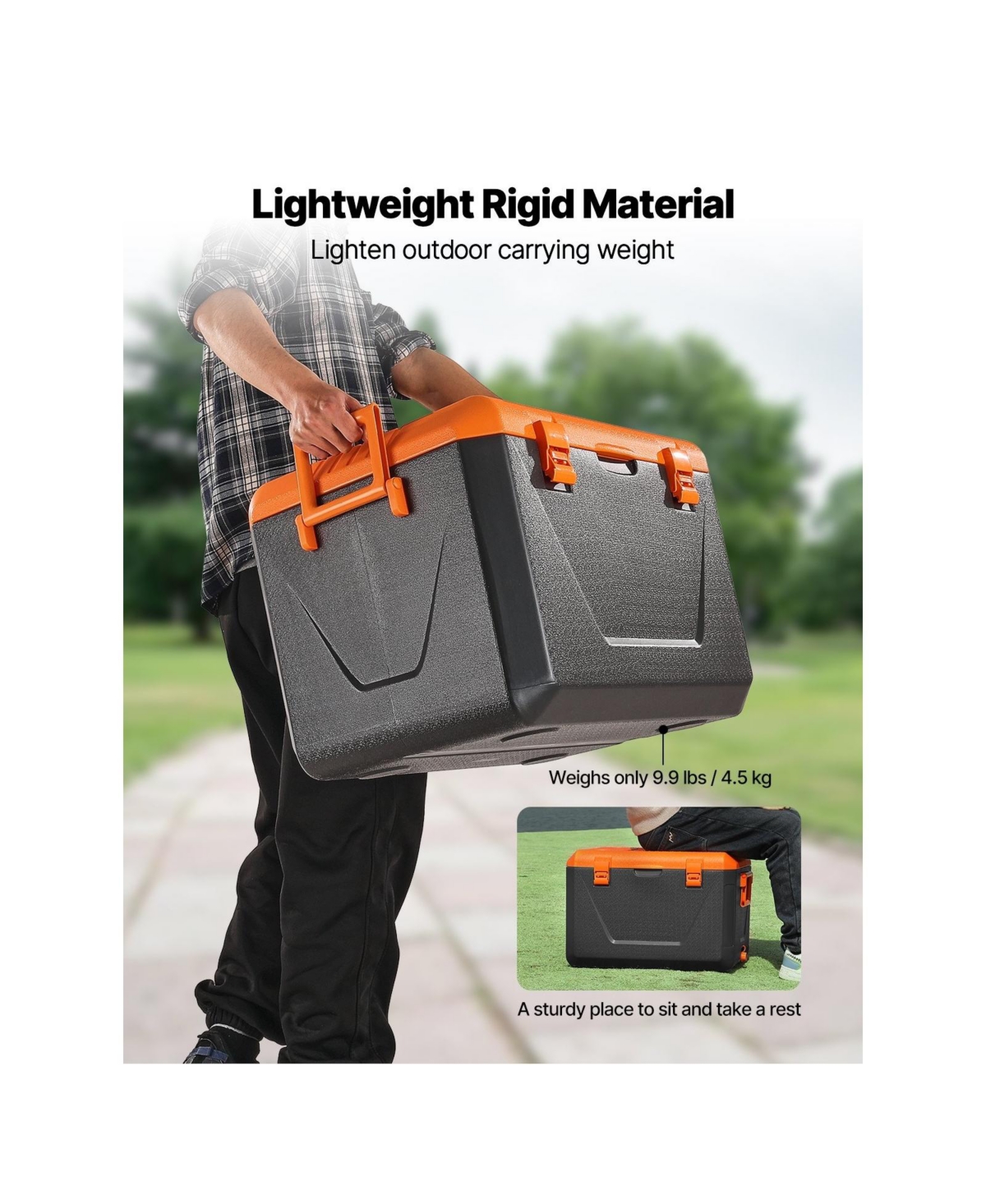 Cozito Portable Cooler, 63 Hard Cooler with Handles, Cup Holder and Pe Pp Insulated Body