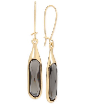 image of Robert Lee Morris Soho Gold-Tone Jet Stone Sculptural Drop Earrings