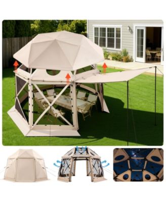 Pop Up Gazebo Screen Tent, 12 x 12 feet 13-Sided Spherical Canopy