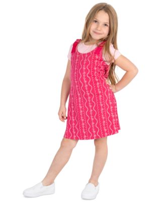 Girls' 2T-6X Short-Sleeve Top and Jumper, 2-Piece Set