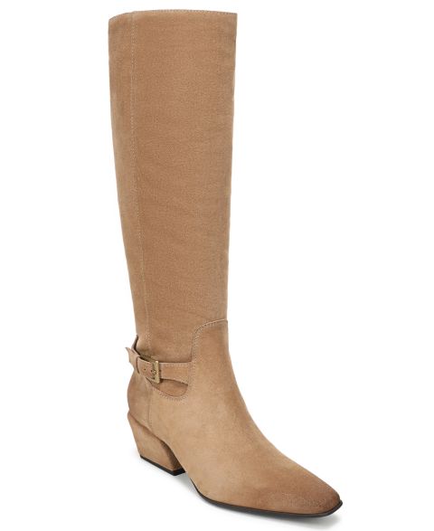 Женские ботинки Sam Edelman Haisley Wide Calf Zip Tall Boots, Regular & Wide Calf, цвет: Коричневый замшевый