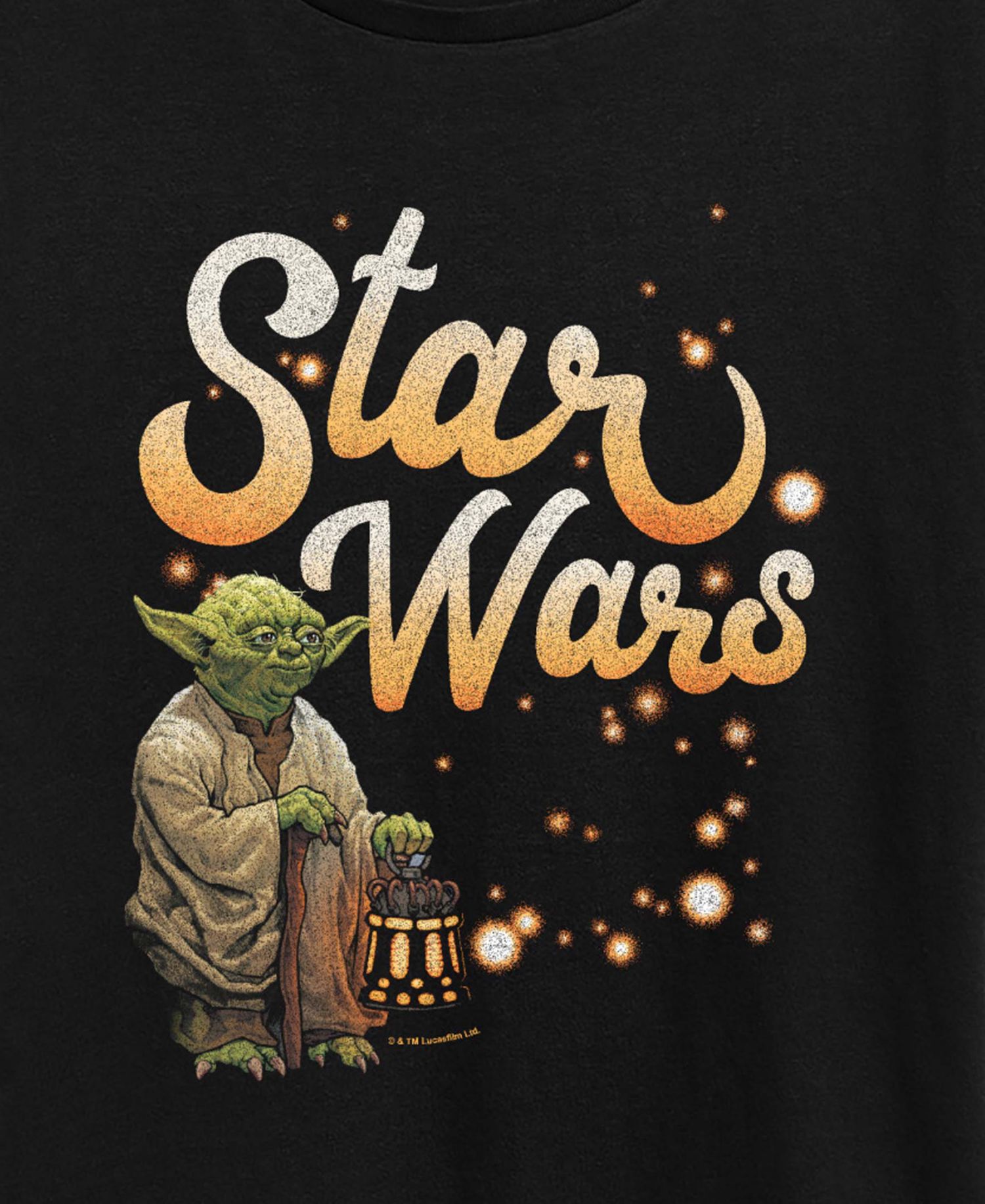 Plus Size Star Wars Yoda Fireflies Graphic T-Shirt