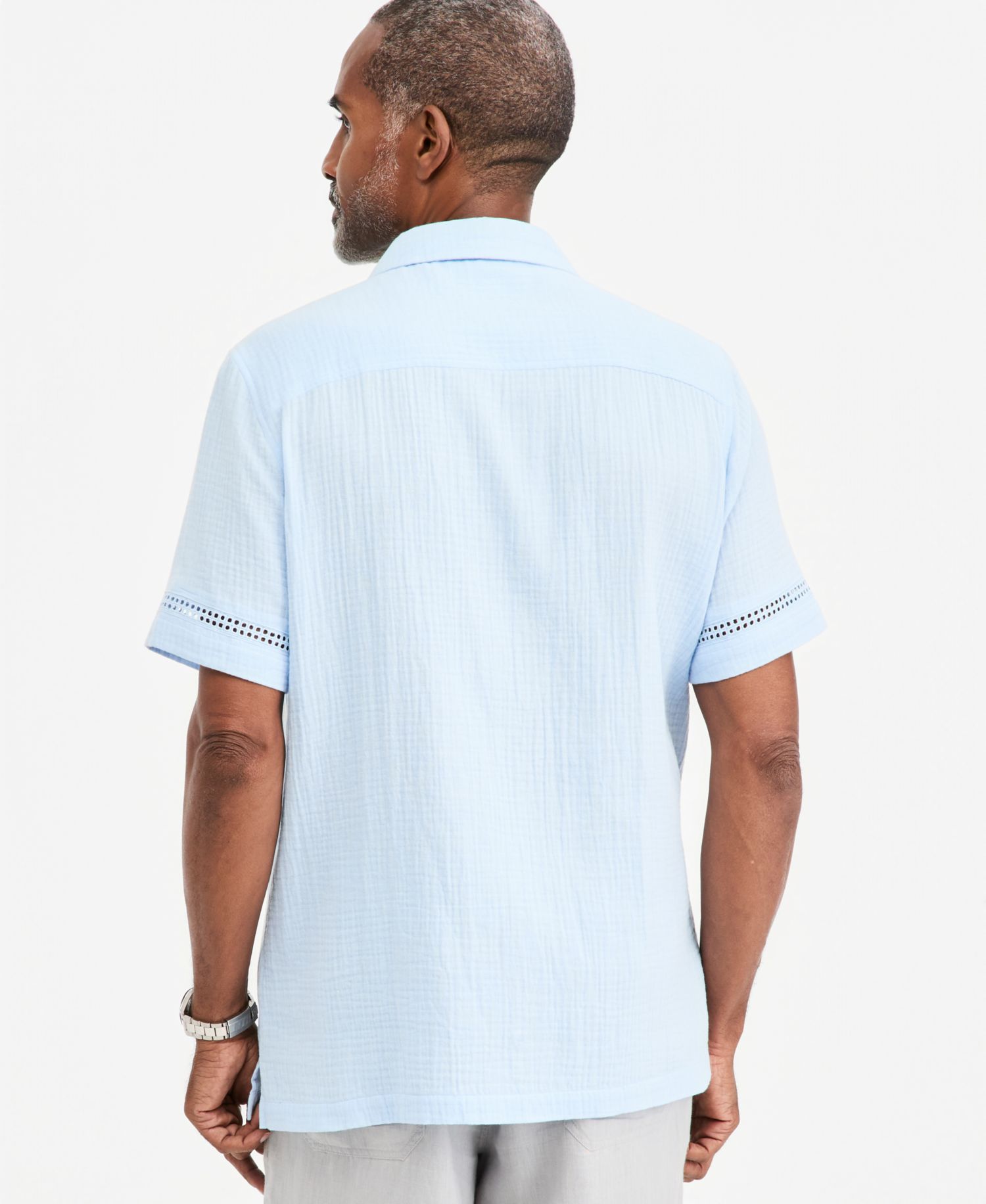 Men's Gauze Camp Collar Short-Sleeve Shirt