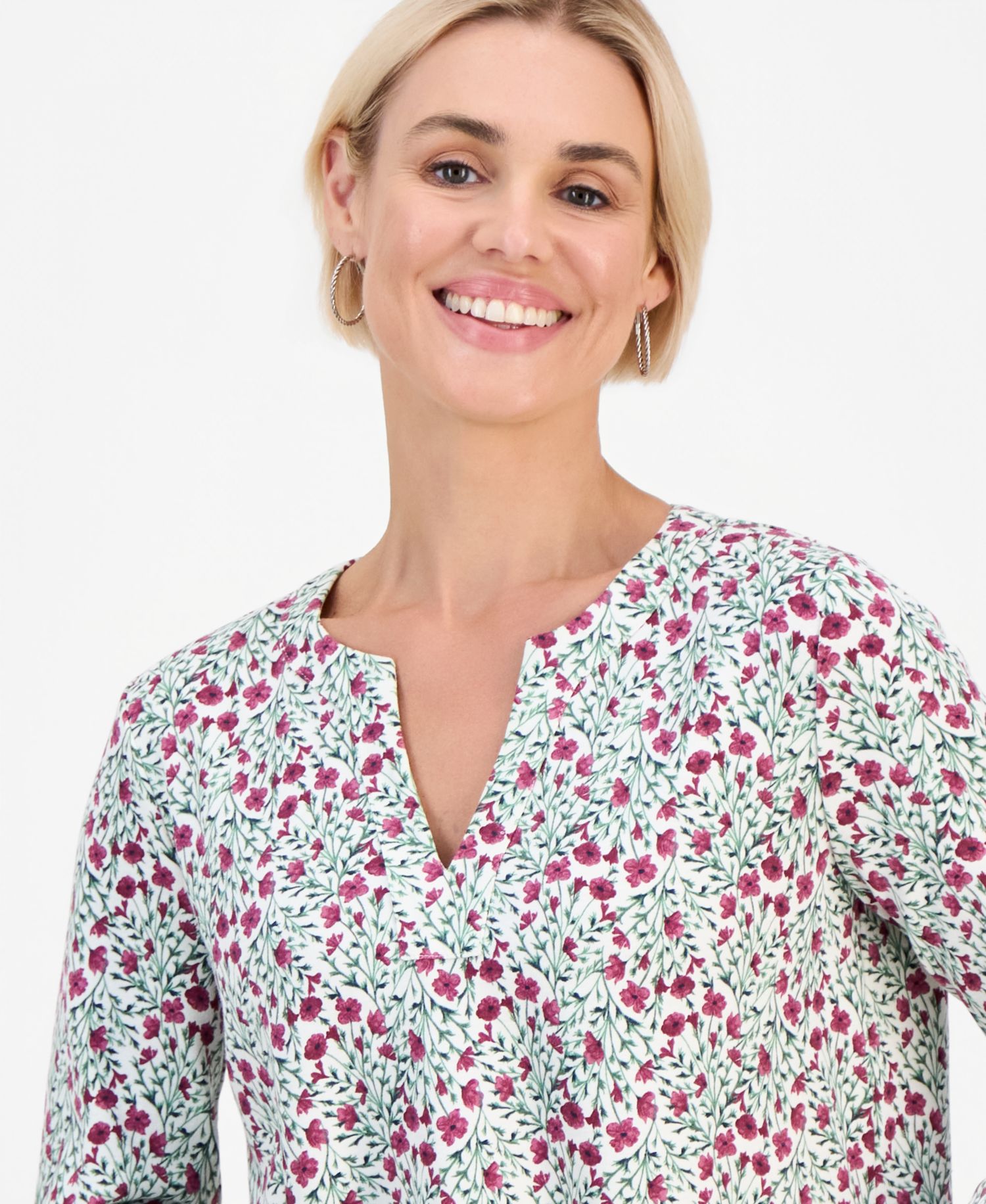 Petite Split-Neck Tunic, Macy's Exclusive