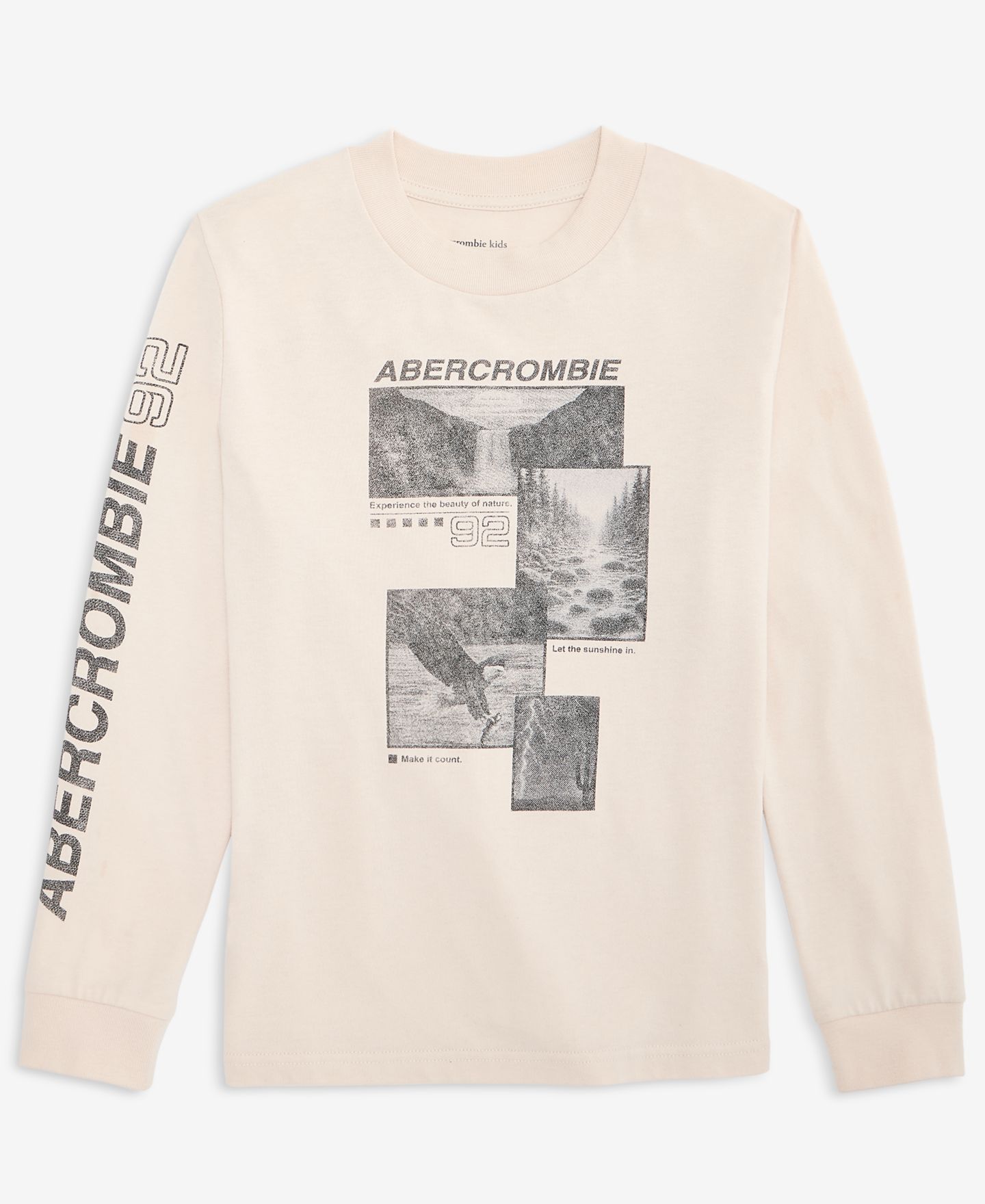 Футболка abercrombie kids Long-Sleeve Athletic Department для мальчиков, цвет: Овсяный — фото 3