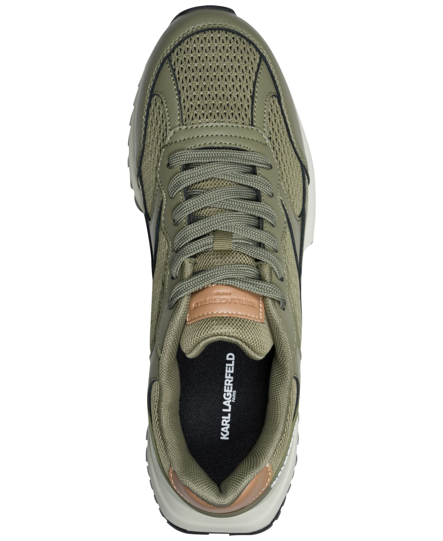 Karl Lagerfeld Men's Clovis Mixed-Media Lace-Up Runner Sneakers